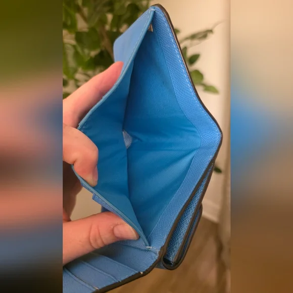 Coach Blue Trifold Wallet - Picture 4 of 6